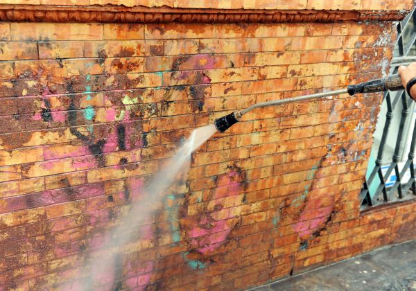 Brick Graffiti Cleaning in Terre Haute